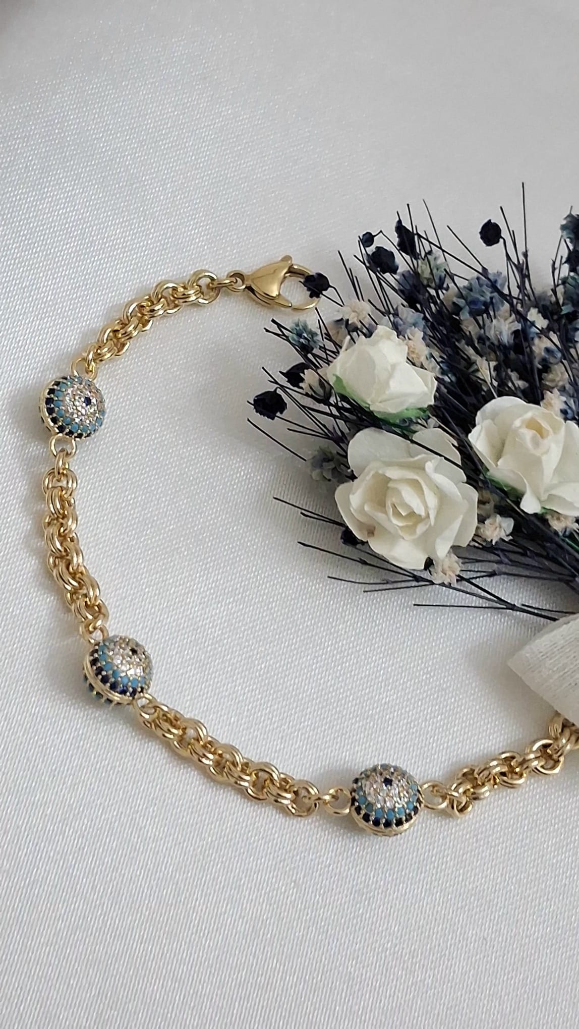 XUPING Bileklik - Kalın Zincirli Nazar Boncuklu